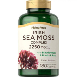 Irish Sea Moss Complex with Bladderwrack & Burdock Root, 2250 mg (per serving), 180 Caps Piping Rock