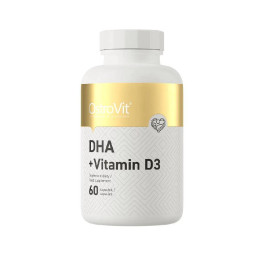 Докозагексаєнова кислота (DHA) + Вітамін D3 Ostrovit DHA + Vitamin D3 60 caps OstroVit