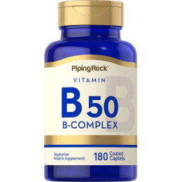 Комплекс витаминов В Piping Rock B-50 Vitamin B Complex 180 Coated Caplets Piping Rock