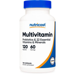 Мультивитамины с пробиотиками, энзимами и антиоксидантами Nutricost Multivitamin 120 Capsules Nutricost