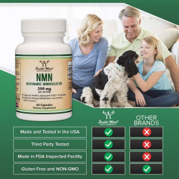 Нікотинамід мононуклеотид Double Wood NMN (Nicotinamide Mononucleotide) 250 mg, 60capsules