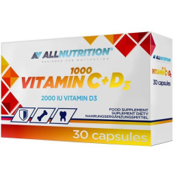 Витамин С Vitamin C + D3 1000 30 caps AllNutrition