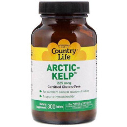 Арктическая ламинария Country Life Arctic-Kelp 225 mcg 300 tablets Country Life