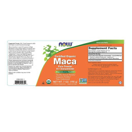 Экстракт маки Now Maca 6:1 Pure Certified Organic 198 g NOW