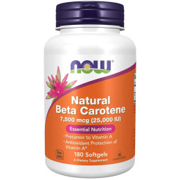 Бета-каротин Now Natural Beta Carotene 25,000 IU 180 softgels NOW