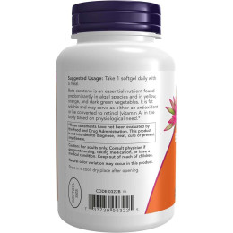 Бета-каротин Now Natural Beta Carotene 25,000 IU 180 softgels NOW