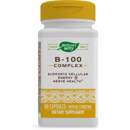 Комплекс В-100+ коензимом B2 Nature's Way B-100 Complex, With B2 Coenzyme 60 Capsules Nature's Way