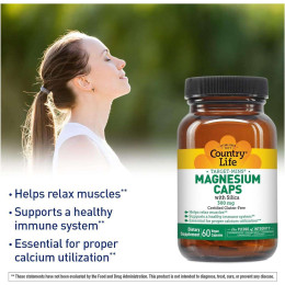 Магний с кремнием Country Life Target-Mins Magnesium Caps with Silica 300 mg 60 Vegan Capsules Country Life