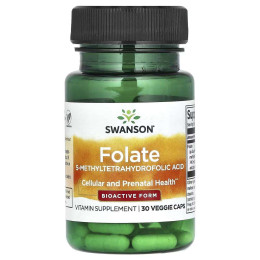 Folate, 5-Methyltetrahydrofolic Acid, 680 mcg, 30 Veggie Swanson