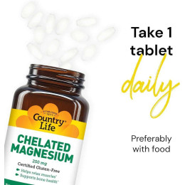 Магній Country Life Chelated Magnesium 250 mg 240 Tablets Country Life