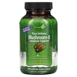 Добавка для імунітету Irwin Naturals Pure Defense Mushroom-8, Immune Support, 60 Liquid Soft-Gels Irwin Naturals