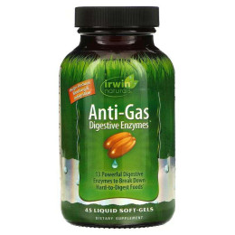 Ферменти Irwin Naturals Anti-Gas Digestive Enzymes, 45 Liquid Soft-Gels Irwin Naturals