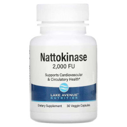 Наттокиназа Lake Avenue Nutrition Nattokinase Proteolytic Enzyme 2,000 FUs 30 Veggie Capsules Lake Avenue Nutrition