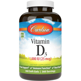 Vitamin D3 1000 IU 360 soft gels Carlsson