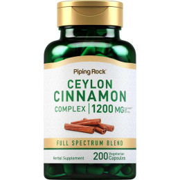 Цейлонська кориця Piping Rock Ceylon Cinnamon Complex 1200 mg (per serving) 200 Vegetarian Capsules Piping Rock