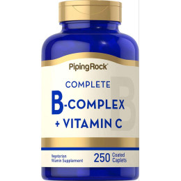 Комплекс вітамінів групи В Piping Rock B-Complex plus Vitamin C 250 Coated Caplets Piping Rock