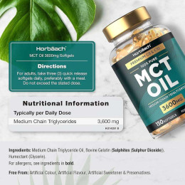 Масло МСТ Horbäach MCT Oil, 3600 mg, 150 Softgels