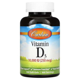 Вітамін D3 Carlson Labs Vitamin D3 10000 IU 360 soft gels Carlsson