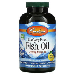 Омега-3 Carlson Labs The Very Finest Fish Oil 700 mg 240 Soft Gels (350 mg per Soft Gel) (Orange) Carlsson