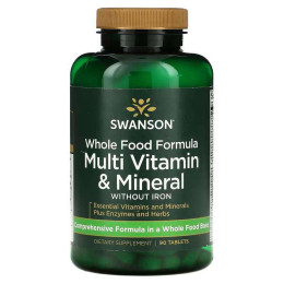 Whole Food Formula, Multi Vitamin & Mineral, without Iron 90 Tablets Swanson