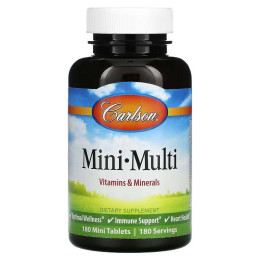 Вітамінно-мінеральний комплекс Carlson Labs Mini-Multi Vitamins & Minerals Iron-Free 180 Tablets Carlsson