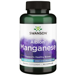 Марганец Swanson Albion Manganese, 40 mg, 180 Capsules Swanson