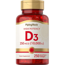 Вітамін Д3 Piping Rock Vitamin D3 High Potency 10,000 IU 250 Softgels Piping Rock