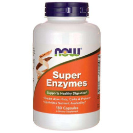 Збалансований комплекс ферментів та ензимів Now Super Enzymes 180 caps NOW