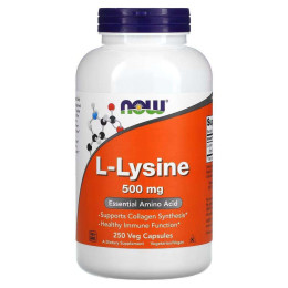 L-лізин NOW Foods L-Lysine 500 mg 250 caps NOW