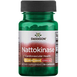 Наттокиназа Swanson Nattokinase 2000 Fibrinolytic Units 100 mg 30 Caps Swanson