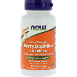 Пробиотик NOW Extra Strength Berry Dophilus 10 Billion 50 Chewables NOW