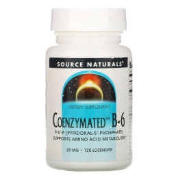 Витамин B-6 с коферментами, Coenzymated B-6, Source Naturals, 25 мг под язык, 120 таблеток