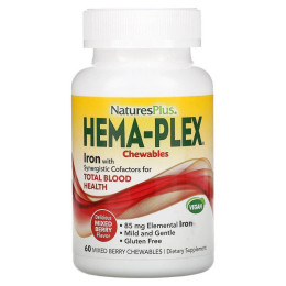 Hema-Plex, ягодное ассорти, Nature's Plus, 60 жевательных пастилок