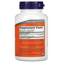 Ацетил-Л-карнитин Now Foods (Acetyl-L-Carnitine) 500 мг 100 капсул