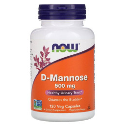 Д-манноза Now Foods (D-Mannose) 500 мг 120 растительных капсул