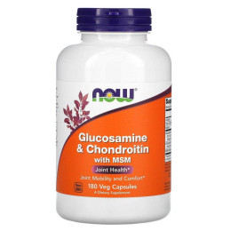 Глюкозамин Хондроитин МСМ Now Foods (Glucosamine & Chondroitin with MSM) 180 капсул