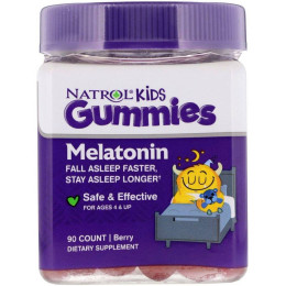 Дитячий мелатонін, ягоди, Kids, Melatonin Gummies, Berry, Natrol, 90 жувальних цукерок