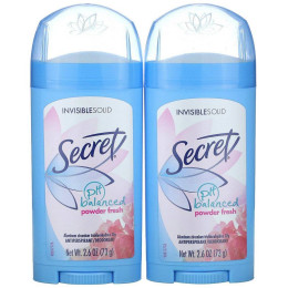 Дезодоранты со сбалансированным pH Secret (pH Balanced Deodorant Invisible Solid, Powder Fresh Twin Pack) 73 г каждый