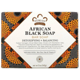 Африканское черное мыло кусковое Nubian Heritage (African Black Bar Soap) 142 г