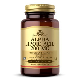 Альфа-ліпоєва кислота Solgar (Alpha-Lipoic Acid) 200 мг 50 рослинних капсул