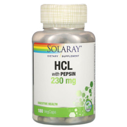 Бетаин HCL + пепсин Solaray (HCL with Pepsin) 180 капсул