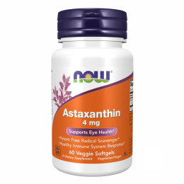 Astaxanthin 4 mg - 60 Veg Softgels Now Foods