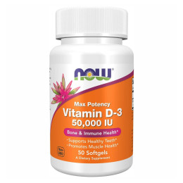 Vitamin D-3 50,000 IU - 50 softgels Now Foods