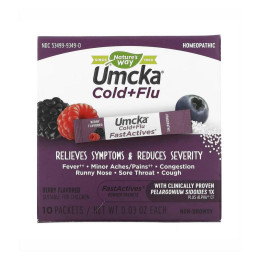 Umcka Cold & Flu Berry Fastactv - 10x.912g Nature's Way