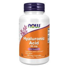 Hyaluronic Acid 50mg+MCM - 120 vcaps Now Foods