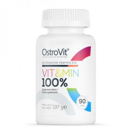 Витамины и минералы, 100% VIT&MIN, OstroVit, 90 таблеток