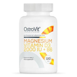 Магний + Витамин Д3 2000 МЕ + B6 OstroVit (Magnesium + Vitamin D3 2000 IU + B6) 120 таблеток