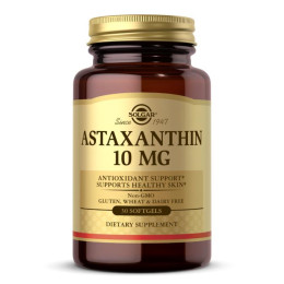 Астаксантин Solgar (Astaxanthin) 10 мг 30 мягких гелевых капсул