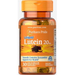 Лютеїн для зору з зеаксантином Puritan's Pride (Lutein with Zeaxanthin) 20 мг 30 капсул