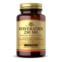 Resveratrol 250mg with Red Wine Extract - 30 softgels Solgar